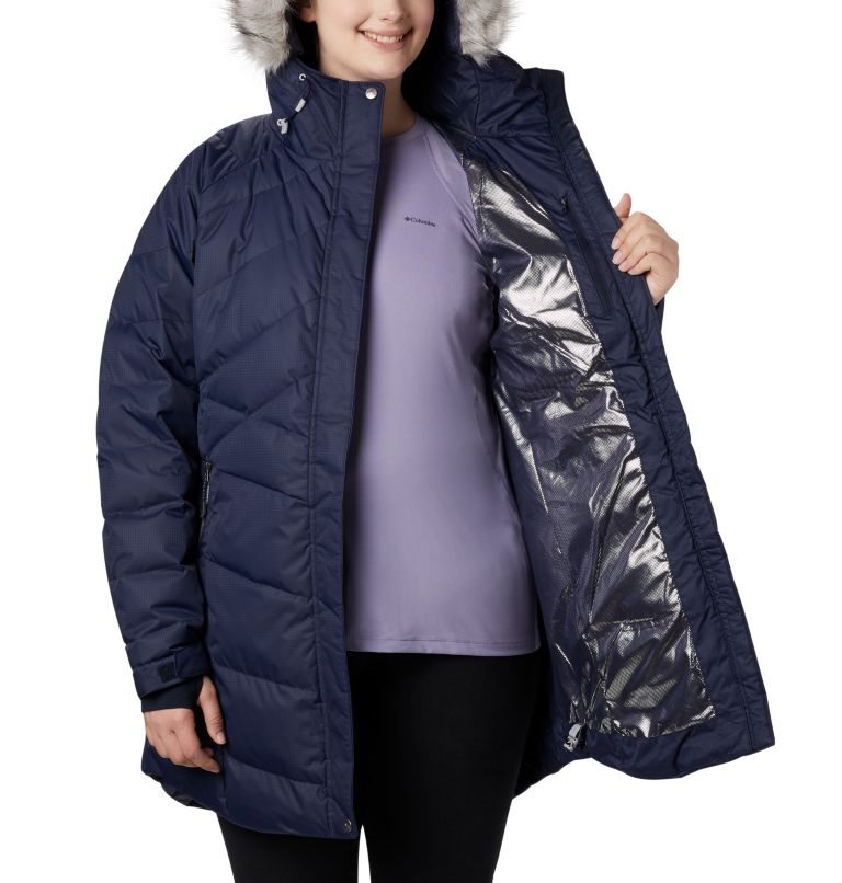Women's Columbia Lay D Down II Mid Jackets Navy | Plus Size CA-F8A61